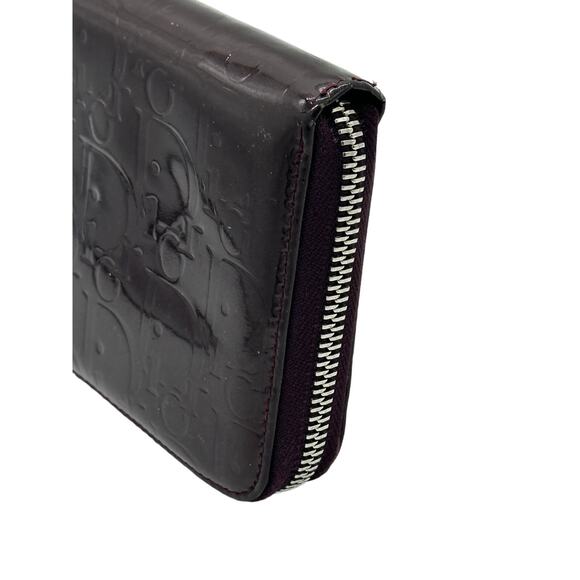 Christian Dior‎ Diorissimo Pattern Vingtage Continental Patton Burgundy Wallet - Picture 4 of 11